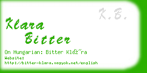 klara bitter business card